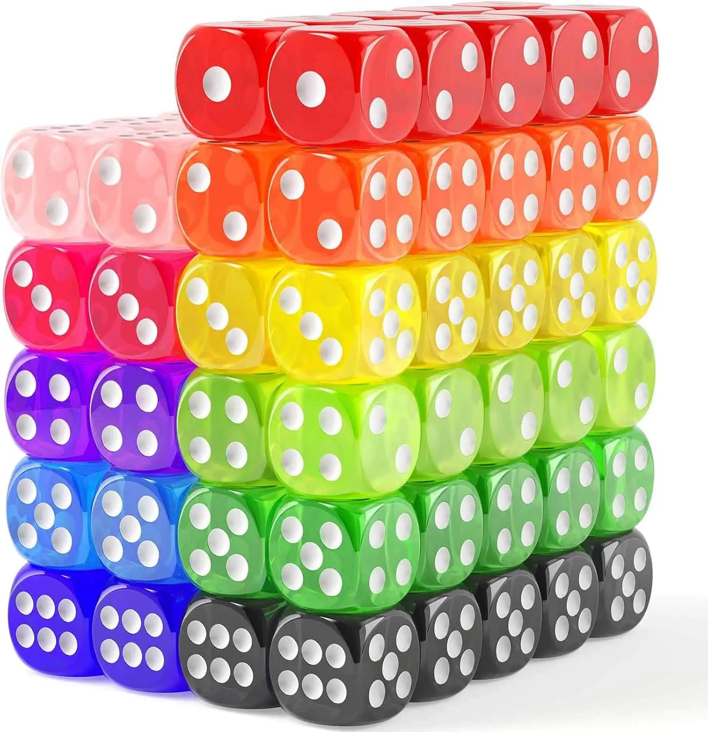 

110-Piece Colorful Dice Set, 11 Colors for Board Games, Teaching, and Parties