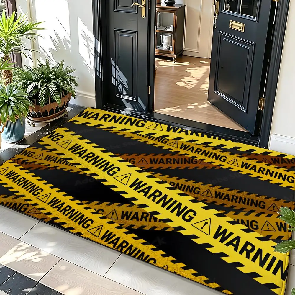 Text S-stop Floor Mat Soft Flannel Entrance Door Mat Non Slip Absorbent Bathroom Bedroom Floor Rug