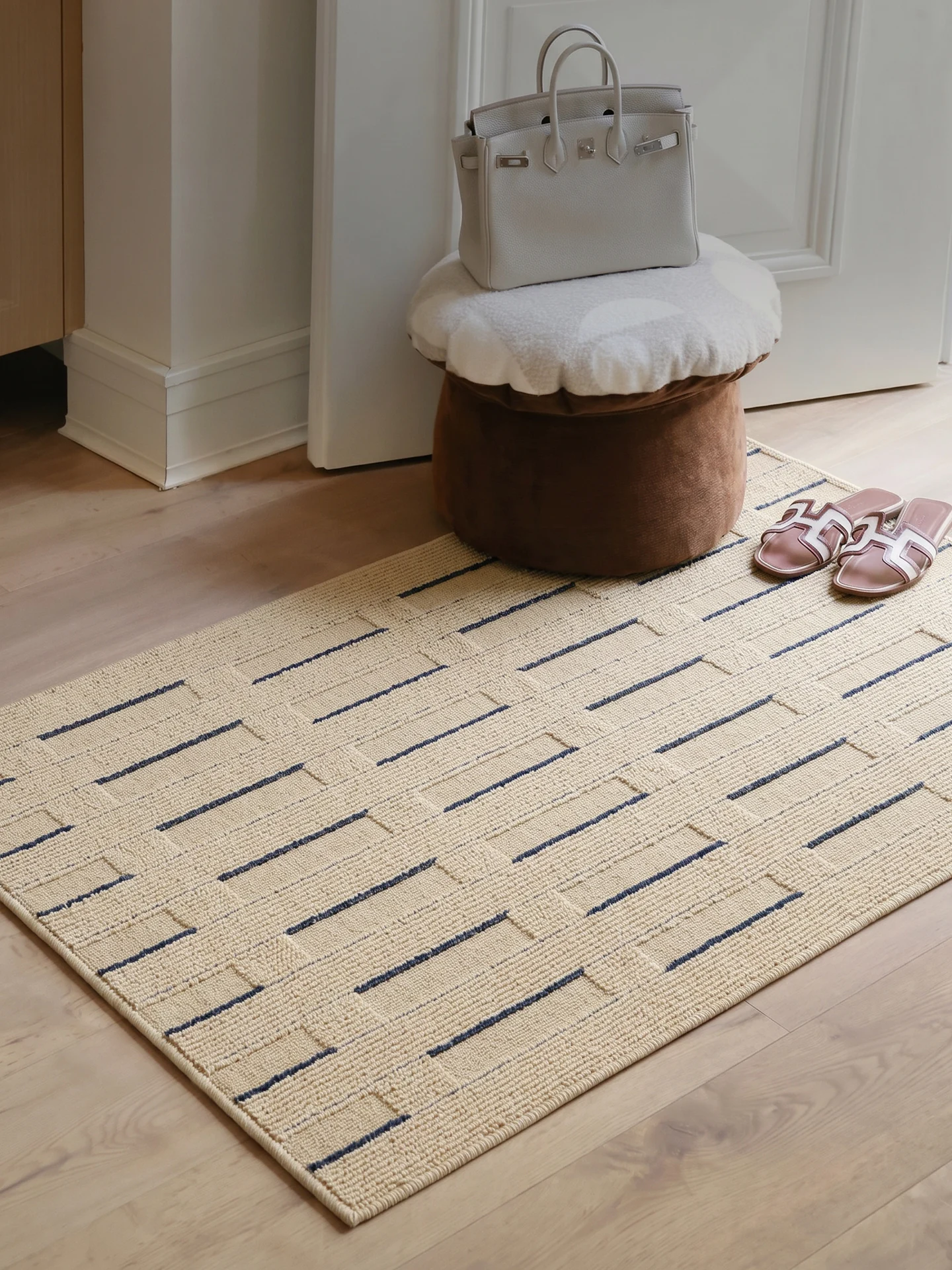  Cream Color Entrance Mat Bedroom Door Mat Sofa Coffee Table Rug Home Use Carpet New Model Rectangular Shape Machine...