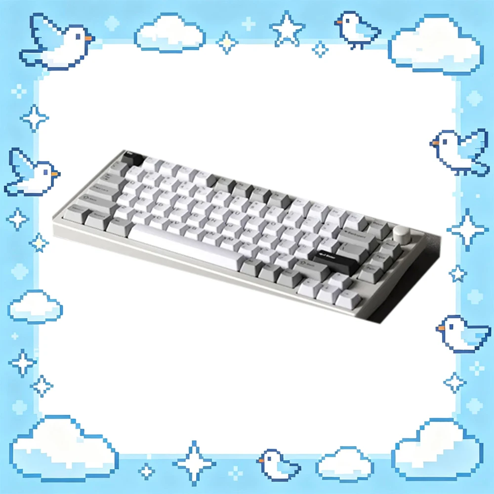 SKN Qingniao75 Mechanical Keyboard 81 Keys Wireless Bluetooth USB Tri Mode Aluminum Gasket Hot Swap RGB Backlit Gaming Keyboard