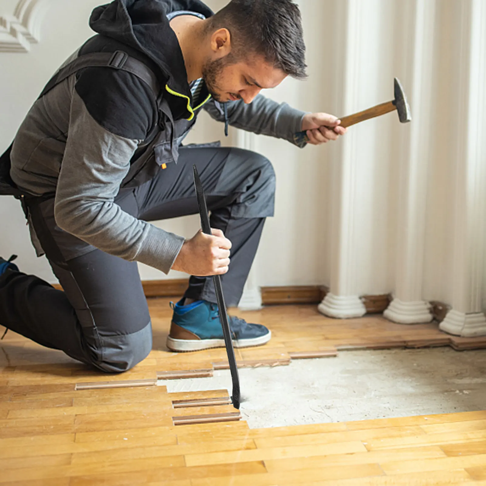 

Multifunctional Steel Bar 16-500mm Heavy Duty Wrecking Bars Double Wrecking Bar Headed Crowbar Vinyl Flooring Tools