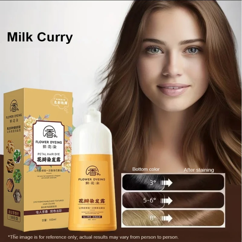 Mild Petal Hair Color Milk Multicolor Bubble Dye Mild Formula Convenient Quick Cover Gray Hair