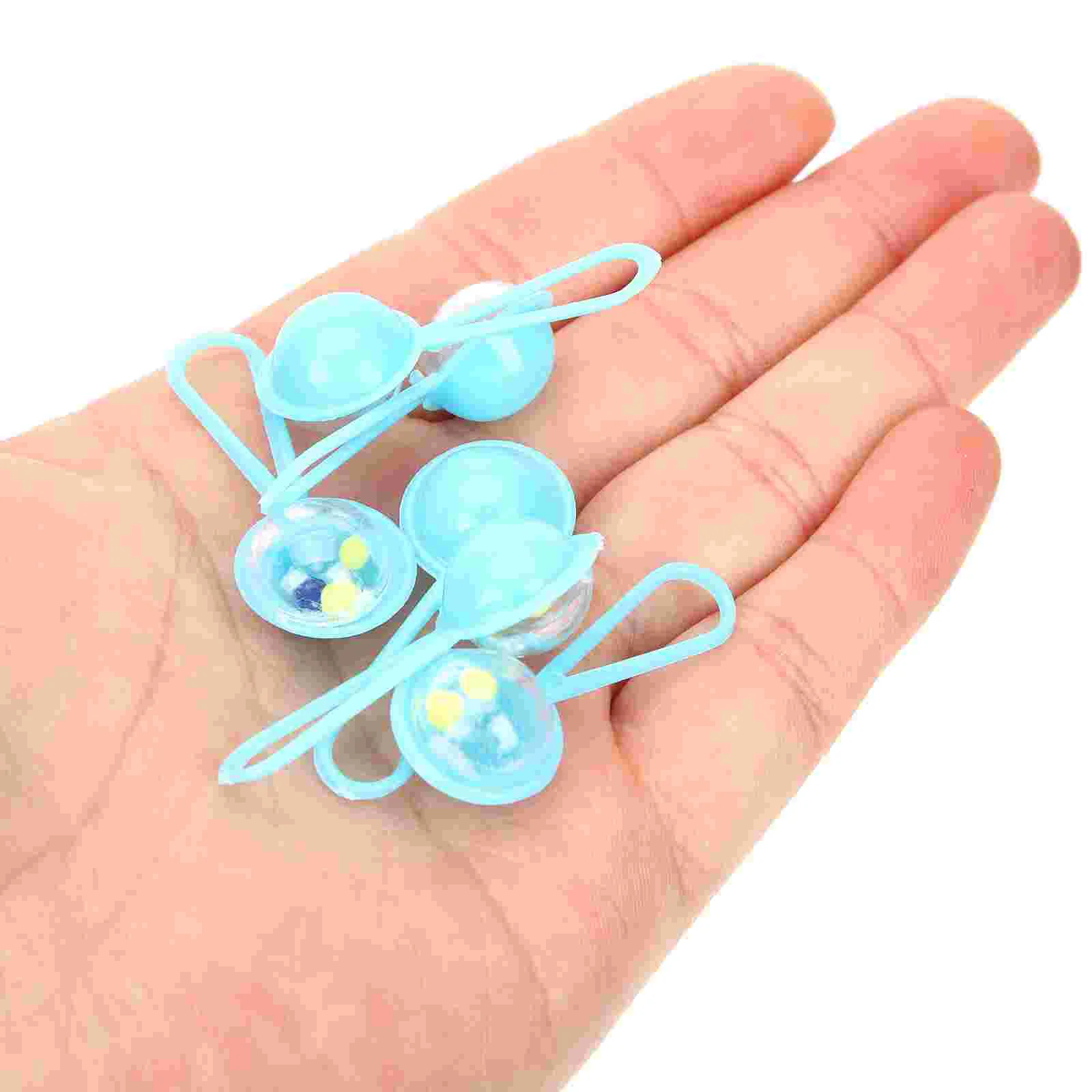 100 Pcs Decor Mini Bells Toy Hanging Ornament Decoration Baby Shower Favor Blue Miniature Ornaments