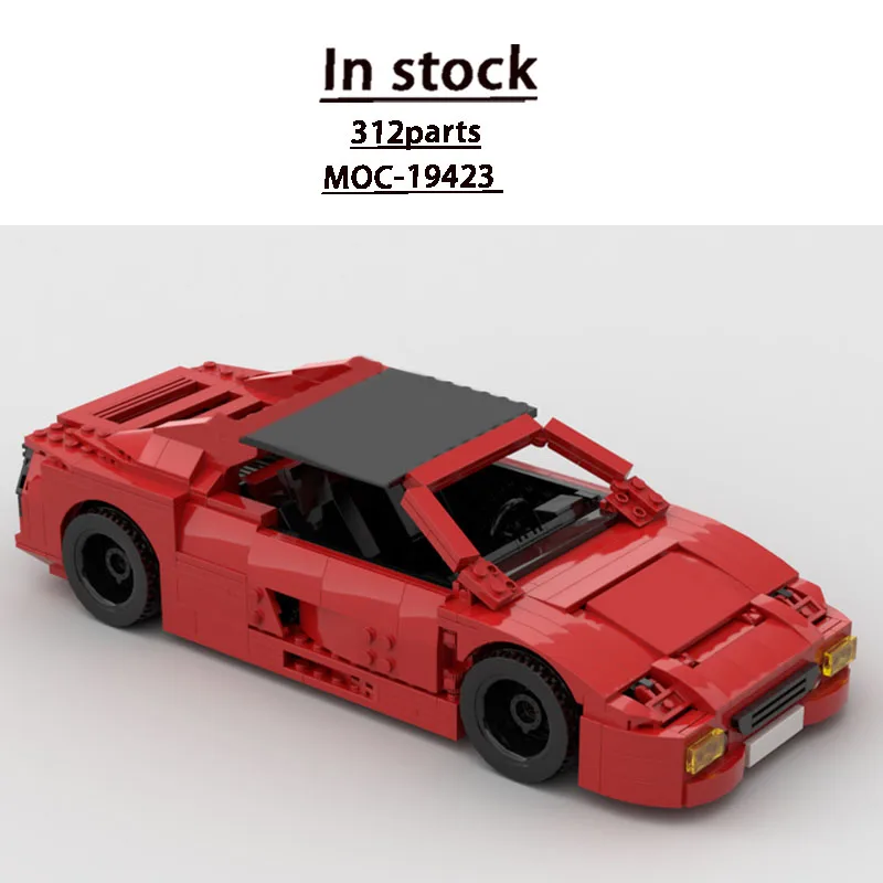

MOC-19423 Новая красная модель гоночного суперкара из строительных блоков, 312 деталей, MOC, игрушка-подарок для мальчиков на день рождения и Рождество