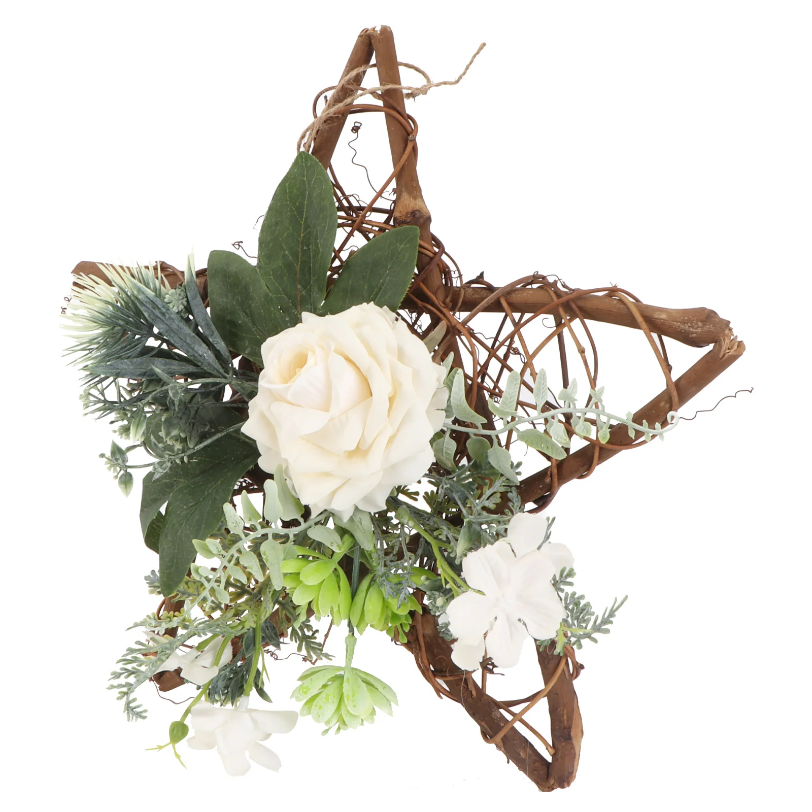 

1pc greenpendant Wall Hanging Party Ornament Pentagram Shape Decorative Pendantartificial Flower Pendant Fake Flower Hangings