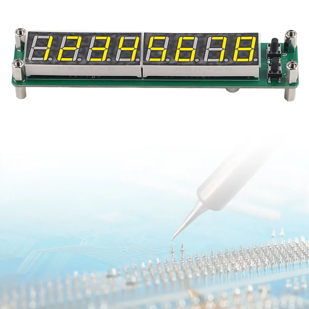 PLJ-8LED-R Cymometer Tester Module 0.1MHZ-2.4GHz Digital Cymometer Meter Tester LED Display 8-Bit Display DC 8V-15V