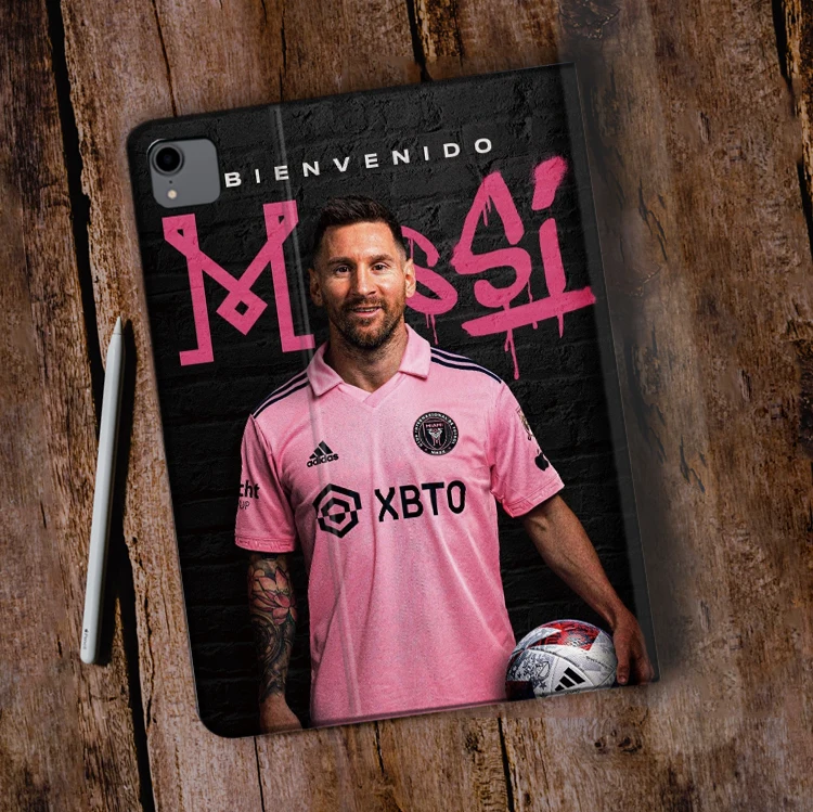 Imagem -02 - Futebol Superstar M-messi para Ipad Capa de Silicone de Luxo para Ipad 10.2 7th 8th Air Mini Pro11