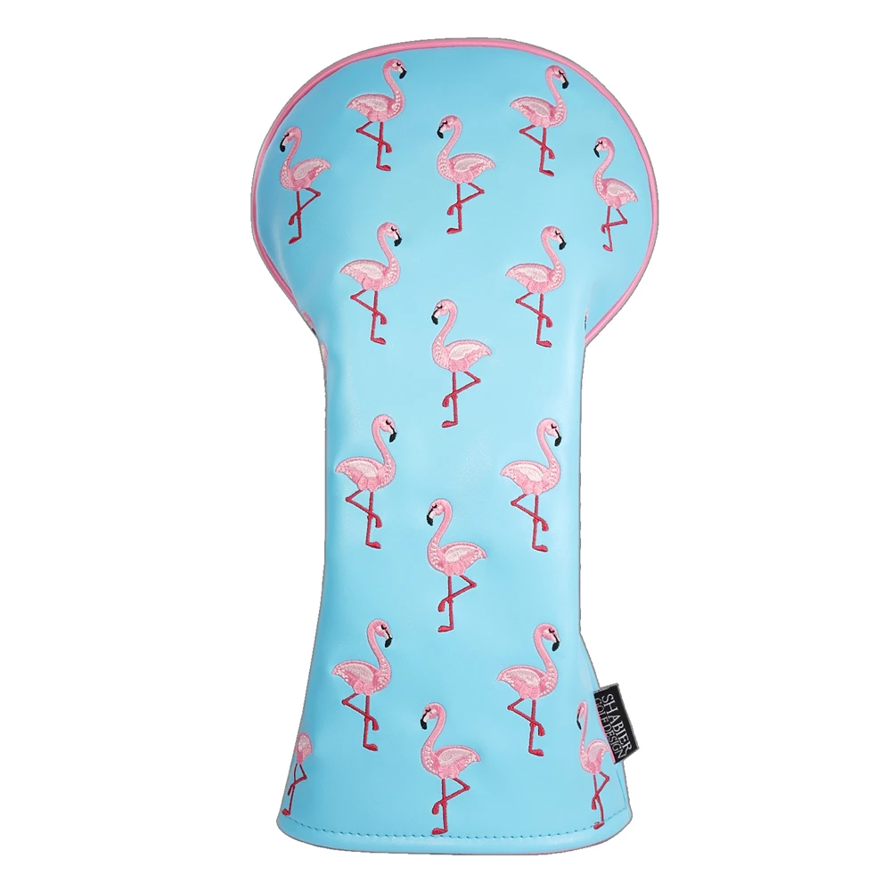 

Blue PU Leather Pink Border Golf Headcover Driver Wood Hybrid UT Cover for Ping PXG Club