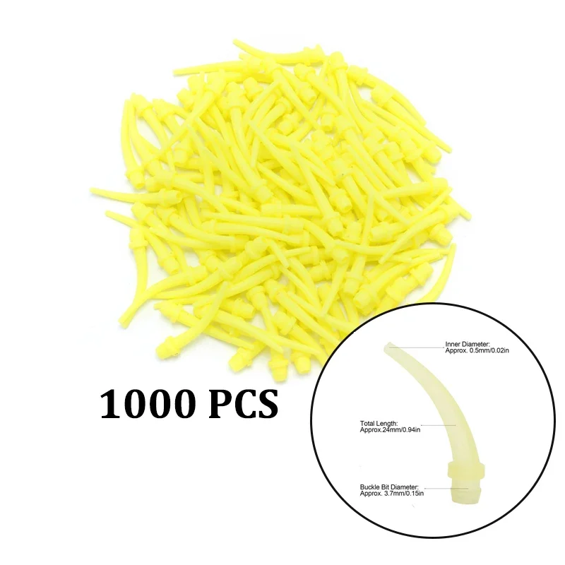 Puntas de mezcla de impresión intraoral Dental, boquillas de goma de silicona, jeringa mezcladora, cabezales de mezcla desechables, materiales dentales, 100 Uds.