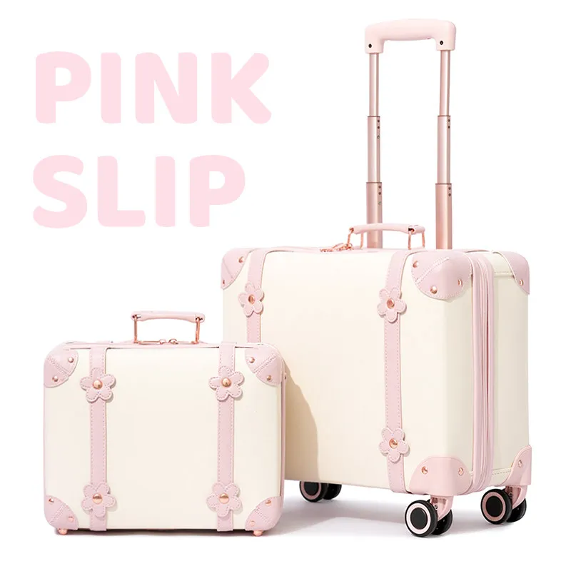 High-Looking Travel Suitcase 16-Inch Carry-On Rolling Luggage 18-Inch Vintage Leather Pull Suitcase Luxury Trolley Suitcase Bag