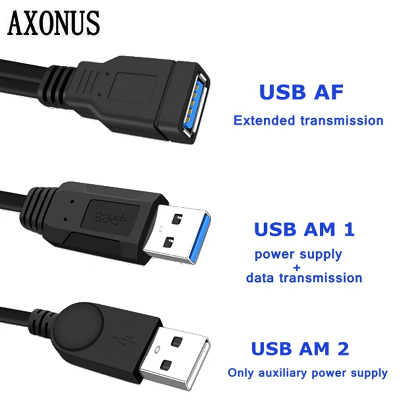 USB 3.0 High-speed 2-in-1 Dual Data Charging Cable Connecting To Computer USB Flash Drive Mobile Hard Drive Data Cable