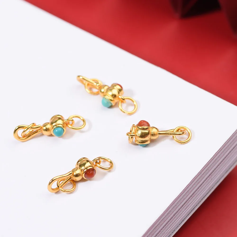 

ZHEN-D Jewelry Natural Turquoise South Red Agate Silver Gilded Useful Connector Buckle Lobster Clasps DIY Necklace Accessories