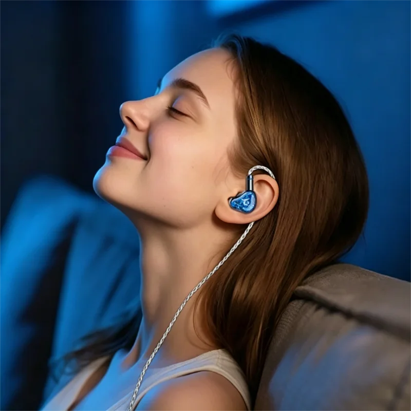 KBEAR Voyages HiFi SR-8 1DD+3BA Hybrid IEM In Ear Earphones 3D-Printed Resin Shell Wired Headphones Sport Monitor Gaming Earbuds