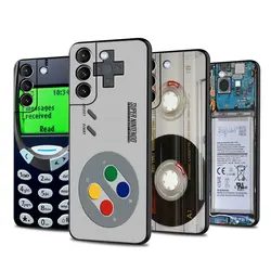 Case For Samsung Galaxy S20 S22 S21 FE S10 S23 Plus S24 Note 20 Ultra 10 Plus Black Soft Phone Shell Retro Camera Games S24Ultra