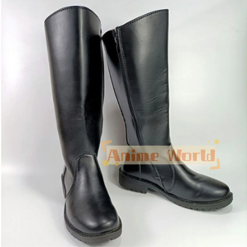 Botas de Cosplay negras de Anime Yuri Briar para hombres y mujeres, accesorios de disfraz de fiesta de Halloween, zapatos de tacón alto