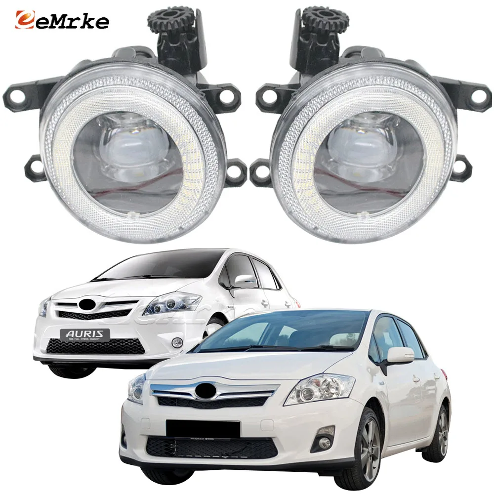 2-Pieces LED Fog Lights for Toyota Auris,Auris HSD E150 2007 2008 2009 2010 2011 2012 DRL Angel Eyes Daytime Running Lights Lens