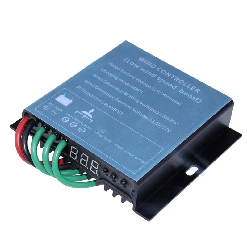 Wind Driven Generator Controller 12/24V 800W MPPT Wind Charge Controller Wind Turbine Generator Controller with Monitor