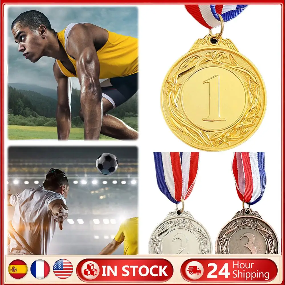 5 سنتيمتر الذهب/الفضة/البرونزية ميدالية الطلاب المكافآت مع الرقبة الشريط المعادن الفائز ميداليات المنافسة ميداليات للألعاب الرياضية #1