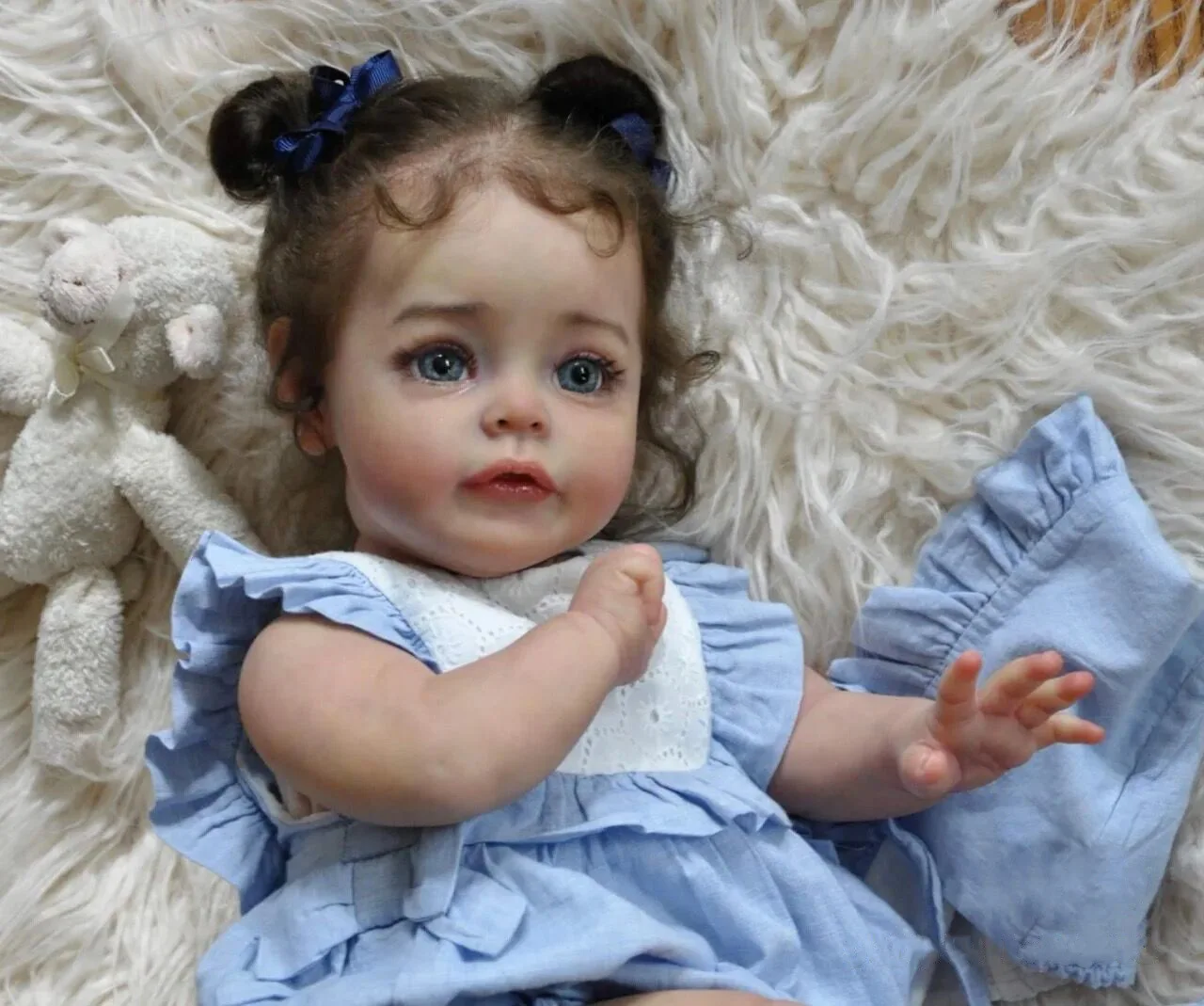 60CM Huge Size High Quality Doll SueSue Large Baby Reborn Toddler Pop Girl Doll Soft Hug Body Cute and Realistic Real Baby