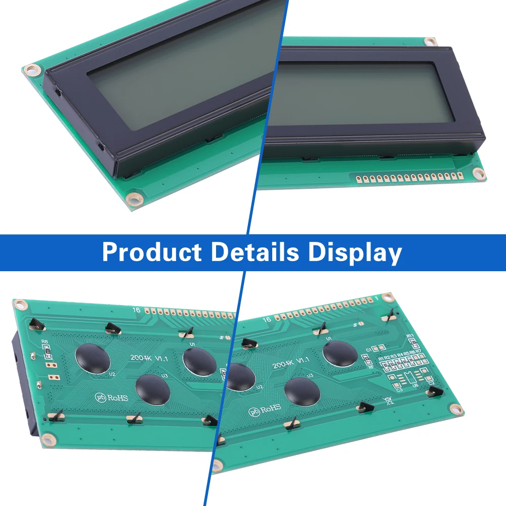 Luz vermelha letras pretas 2004k módulo lcd de caracteres 4x20 4002 16pin interface módulo controlador st7066u display de cristal líquido