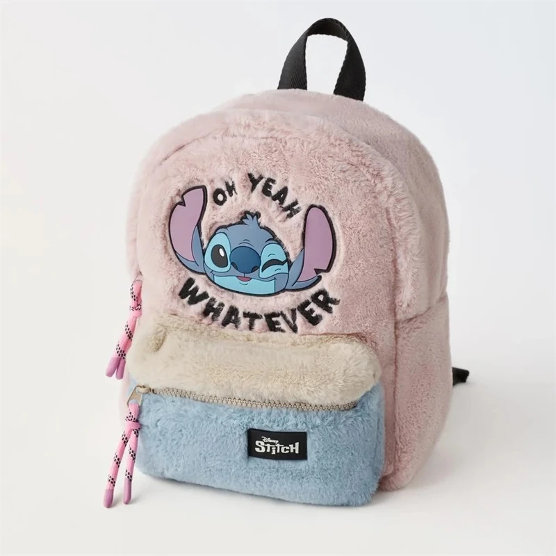 Disney Stitch Plush Backpack Cute Cartoon Soft Large Capacity Schoolbag School Supplies Room Decoration Girl&Child Holiday Gifts