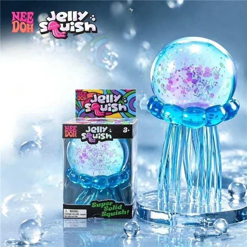Needoh Transparent Jelly Jellyfish Octopus Squeeze Toy Soft Bear Rabbit Resist Anxiety Relief Autism ADHD Focus Calming Toy Gift