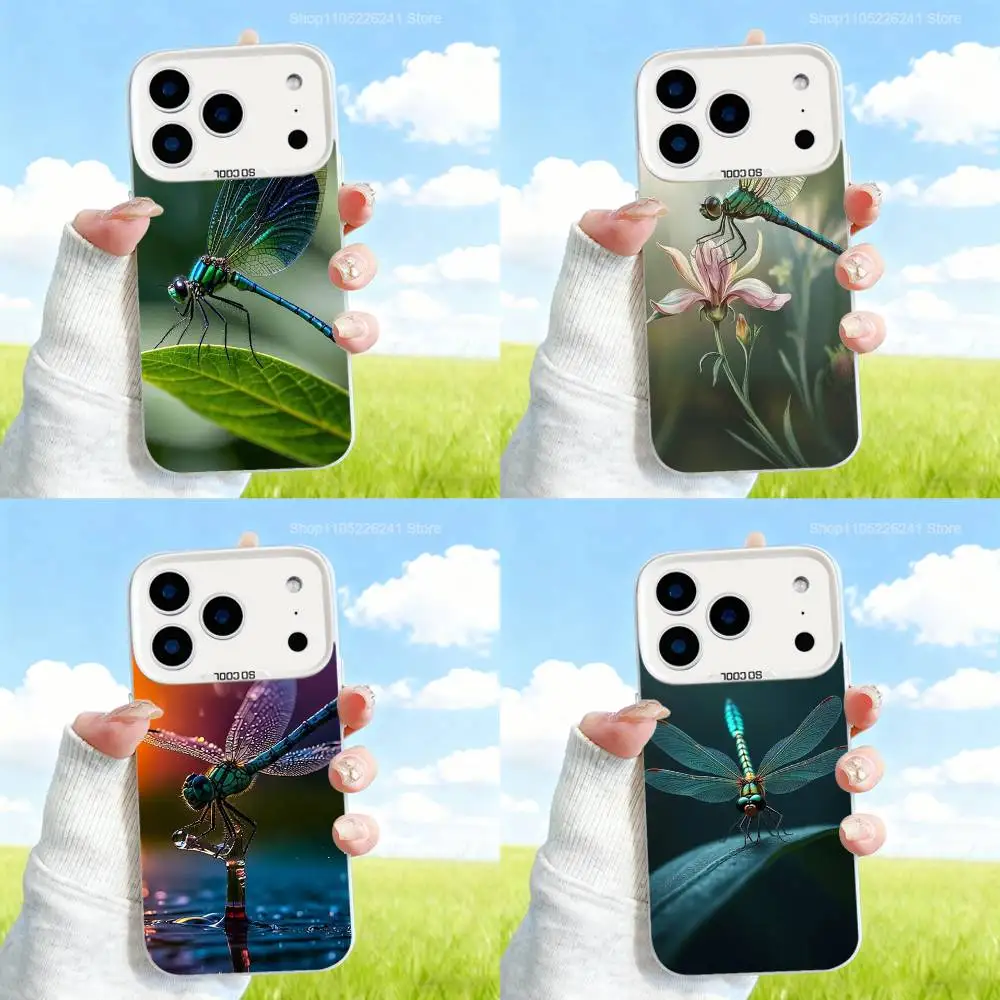 

Insect Art Dragonfly Phone Case For iPhone 17,16,13,12,X,11,15,14,Pro,Max,Plus,SE4,Air,Mini White Matte
