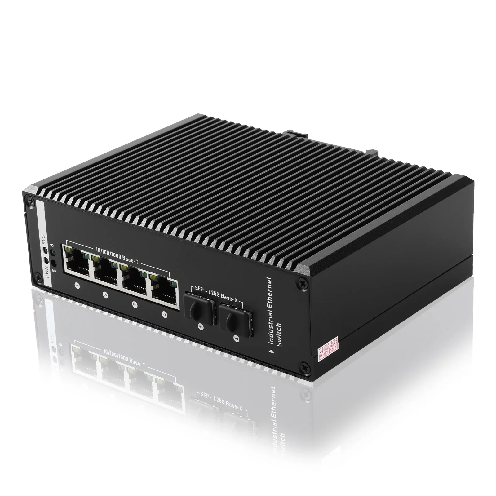 2 100/1000 SFP fiber slot 4 10/100/1000M RJ45 ports Managed Industrial PoE Switches Rail mounted