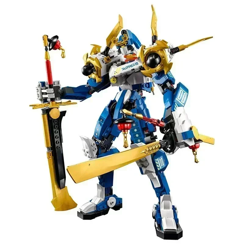 Animated Film Movie Jay Walker's Titan Mech Building Blocks Skeleton Soldier Katana Assembly Bricks Toys Gift For Adult Children