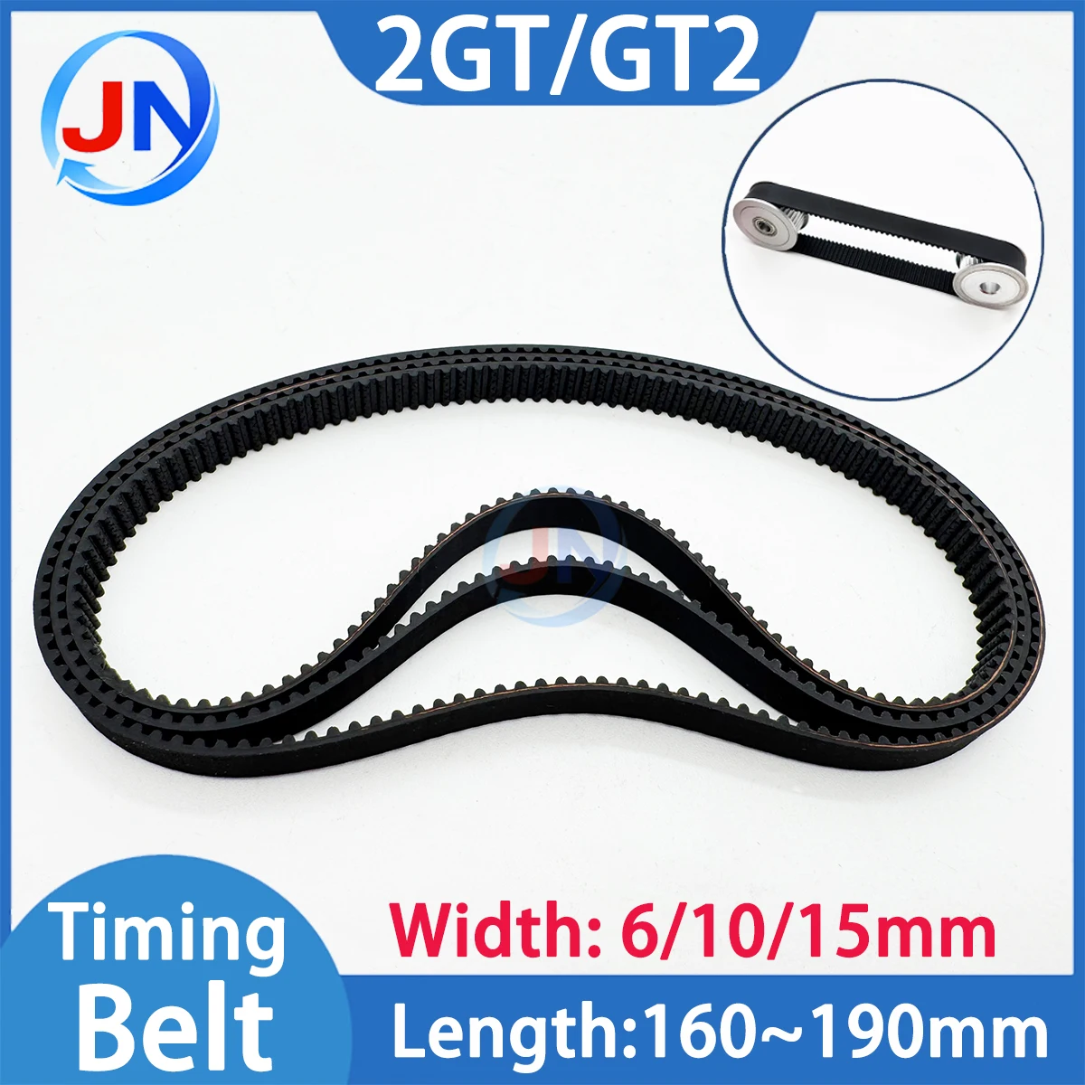 2GT Closed Loop Timing GT2 Synchronous Belt Length 160 162 164 166 168 170 172 174 176 178 180 182 184 186 188 190mm Width6 15mm