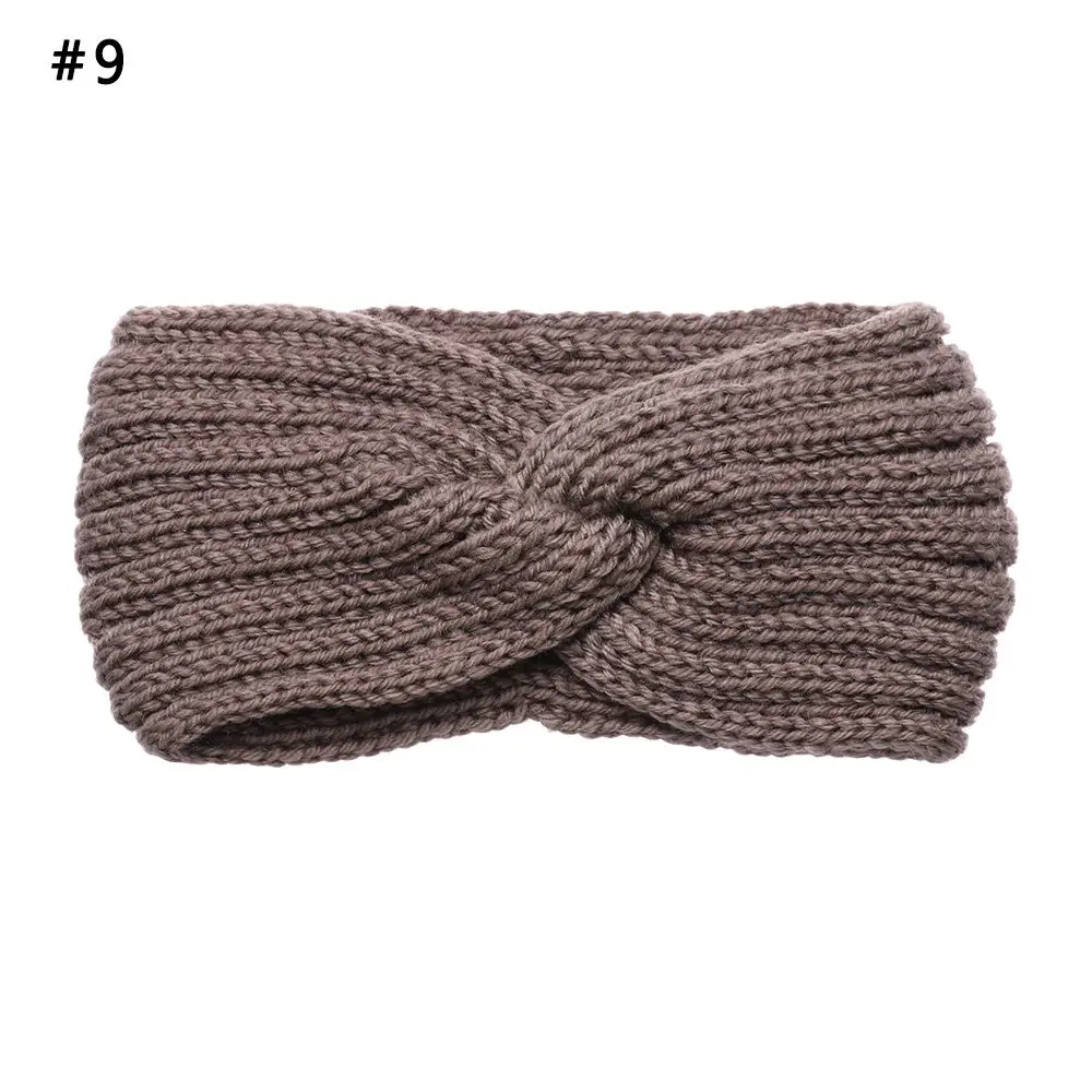 New Winter Hair Accessories Crochet Turban Head Wrap Knitting Headwear Weaving Cross Headband