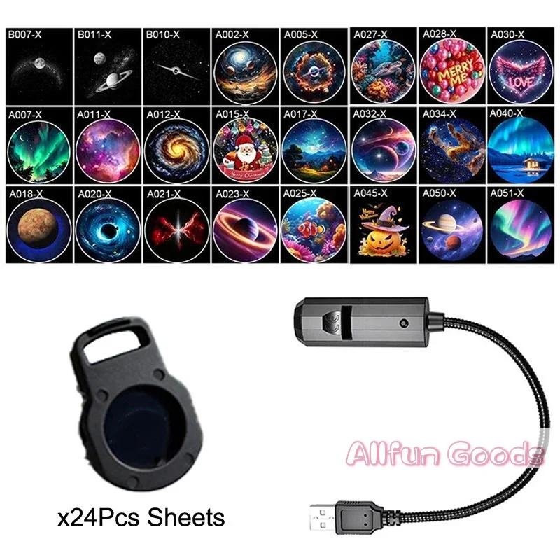 [TG835]Romantic Rotatable Galaxy Star Projector Portable USB LED Night Light Sleep Atmosphere Lamp Home Wedding Party Decoration