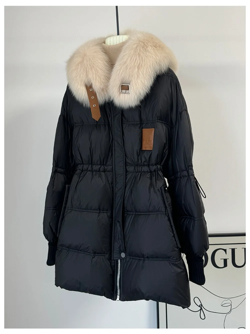 Women Winter White Goose Down Coats Ladies Puffer Jackets Female Loose Warm Outerwear 2024 New Fashion Real Fox Fur Jacket