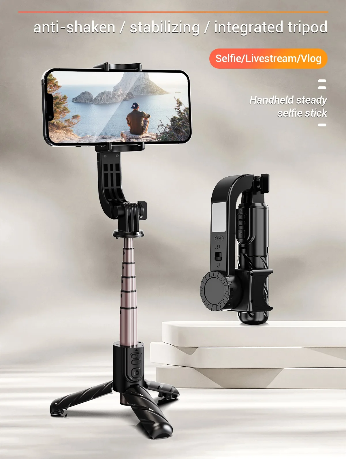 

Wireless Remote Control Rotation 1-Axis Gimbal Stabilizer for Mobile Smartphone Anti Shake Video and Photo Shooting Selfie Stick