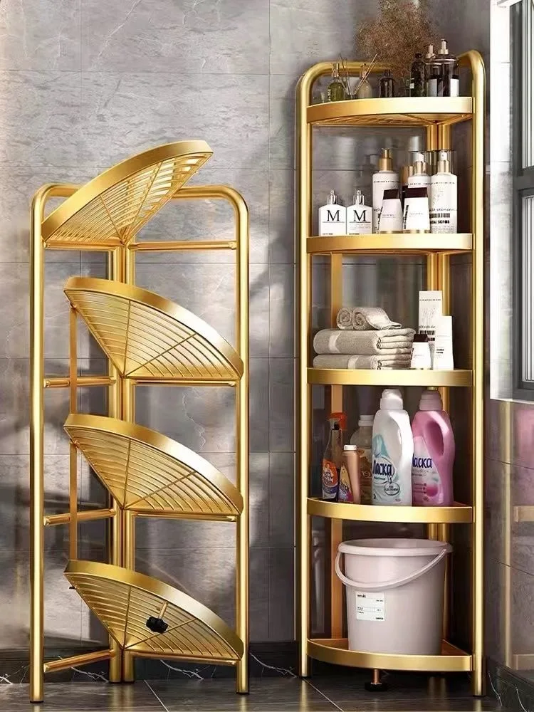 2026 toilet floor-to-ceiling multi-layer triangular shelf storage artifact toilet bathroom washstand