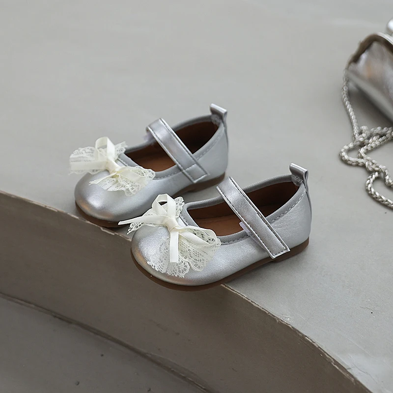 

Spring Autumn Children Leather Shoes for Princess New Girls Causal Wedding Party Shoes Fashion Elegant Kids Bowknot Flat Shoes