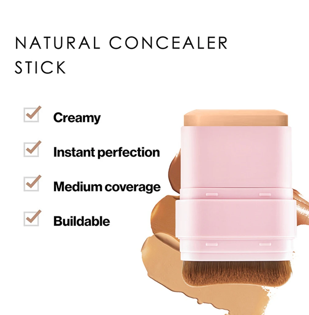 Bâton de fard à joues végétalien à double extrémité avec Logo personnalisé de marque privée, avec brosse douce, couleur naturelle des joues, vente en gros, fard à joues