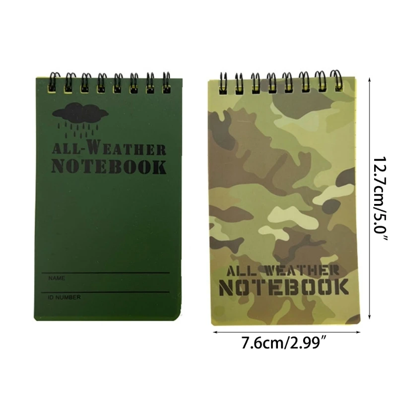 Caderno impermeável tático para todos os climas memorando-papel bloco notas 3 × 5 polegadas