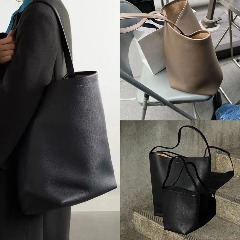 Ms. R0 * Head Layer Cowhide Autumn And Winter Senior Large-Capacity Commuter Tote Bag Female Single Shoulder Bucket Bags