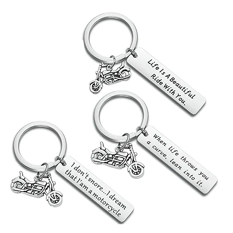 New Motorcycle Inspirational Keychain Pendant  Drive Safe Key Chain Keyring Biker Motorcycle Lover Gift