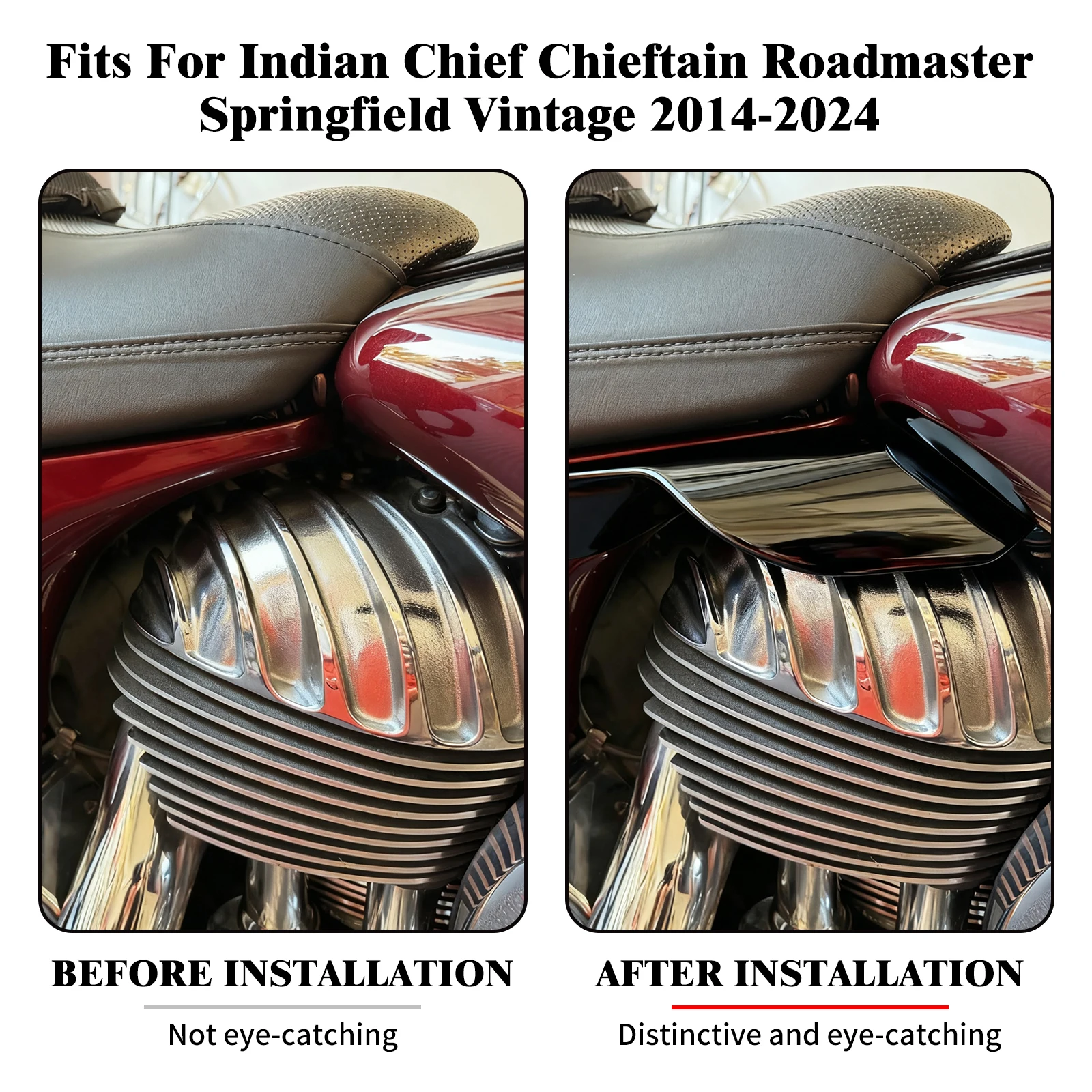 Motorcycle Mid-Frame Air Heat Shield Deflector For Indian Chief Dark Horse Roadmaster Springfield Vintage Chieftain 2014-2024