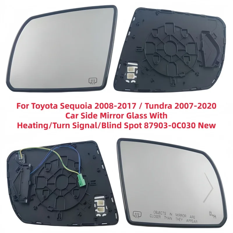 For Toyota Sequoia 2008-2017 / Tundra 2007-2020 Car Side Mirror Glass With Heating/Turn Signal/Blind Spot 87903-0C030 New