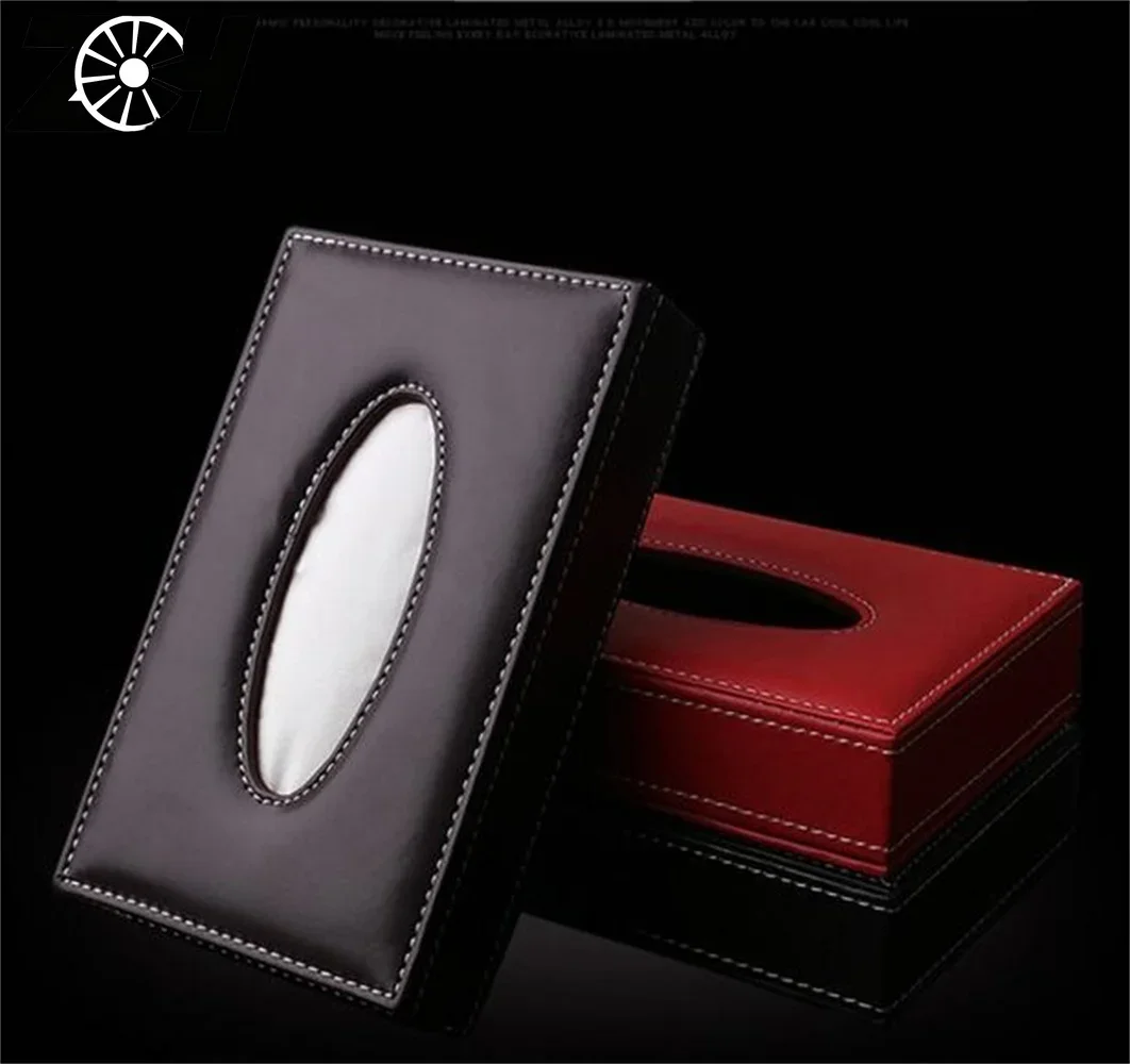 Universal Car Tissues Armrest Leather Tissue Box Holder Creative Removable Paper Napkin Box Organizer For Car