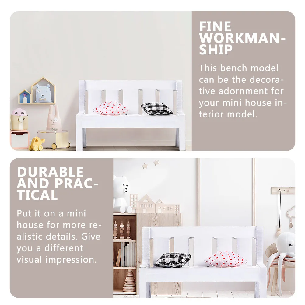 

2 Sets Mini Furniture Model Bench Prop House Miniature Decoration Park Decorative Cloth