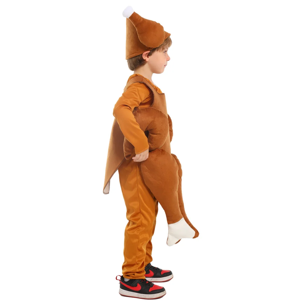 Thanksgiving Cosplay Kids Children Cartoon Turkey Costume Outfits Halloween Carnival Animal Performance Jumpsuit Hat Party Suit