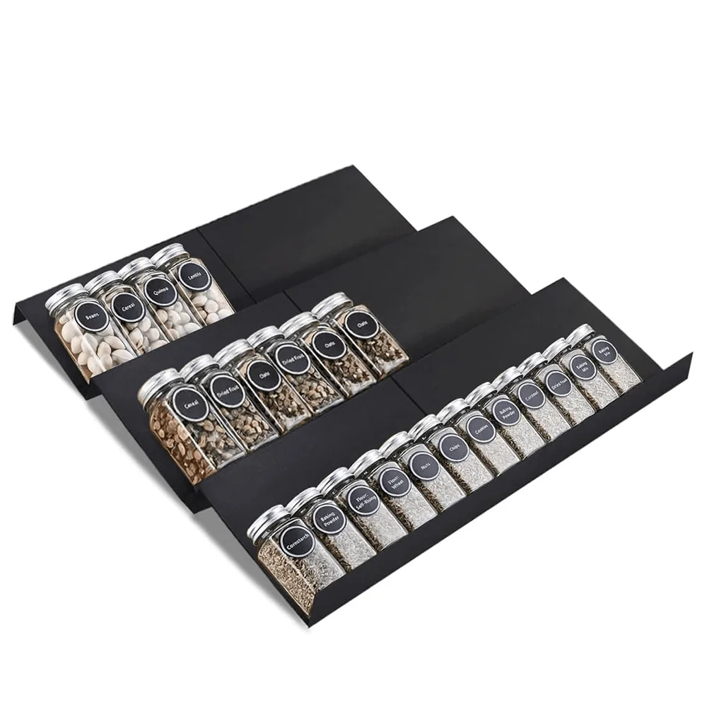 

Expandable Spice Drawer Rack Organizer Insert For Kitchen Cabinet Multi Tier Adjustable Spice Storage Shelf For Seasoning Jar