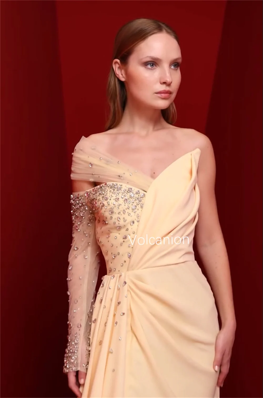 Длинные платья трапециевидной формы на одно плечо со складками из джерси по индивидуальному заказу, вечерняя мода, формальный блеск