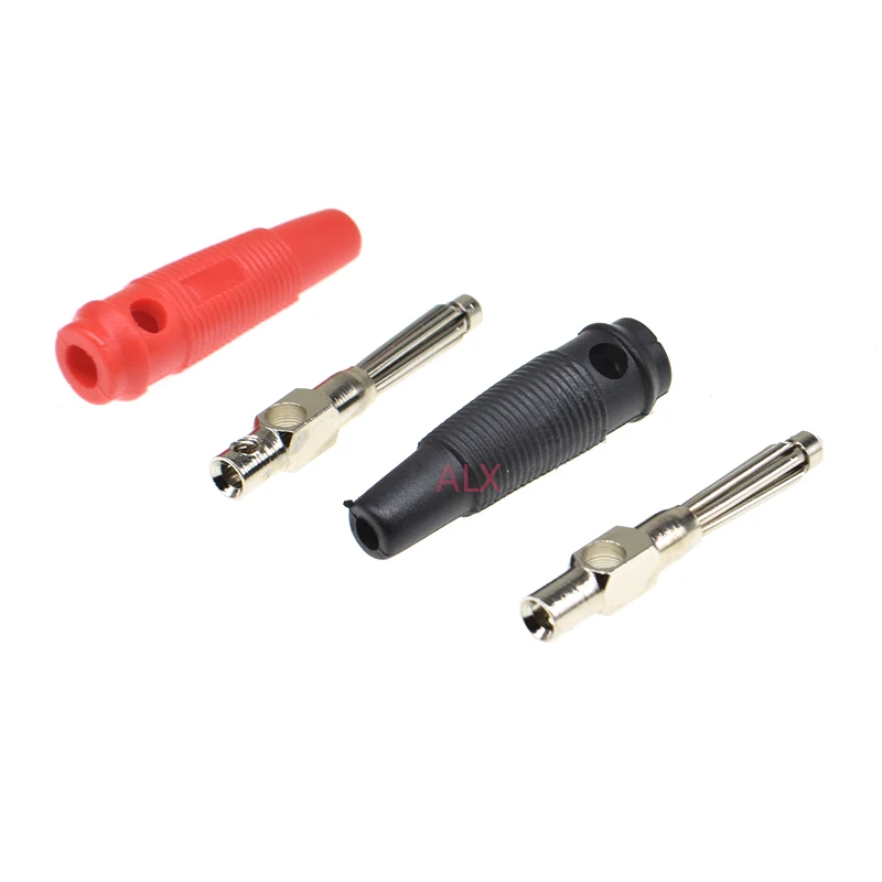 4mm 32A Solderless Side Stackable Banana male Plug Copper Connectors Terminals