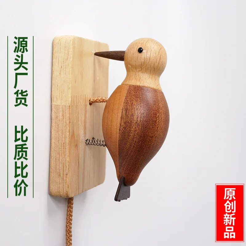 Creative Housewarming Gift Wooden Retro Knocker Pendant Doorbell