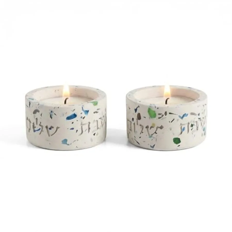 

Shabbat Candle Holder Compact Shabbat Candlesticks for Jewish Home and Holiday Lighting Stylish Metal Design Decorative Candle